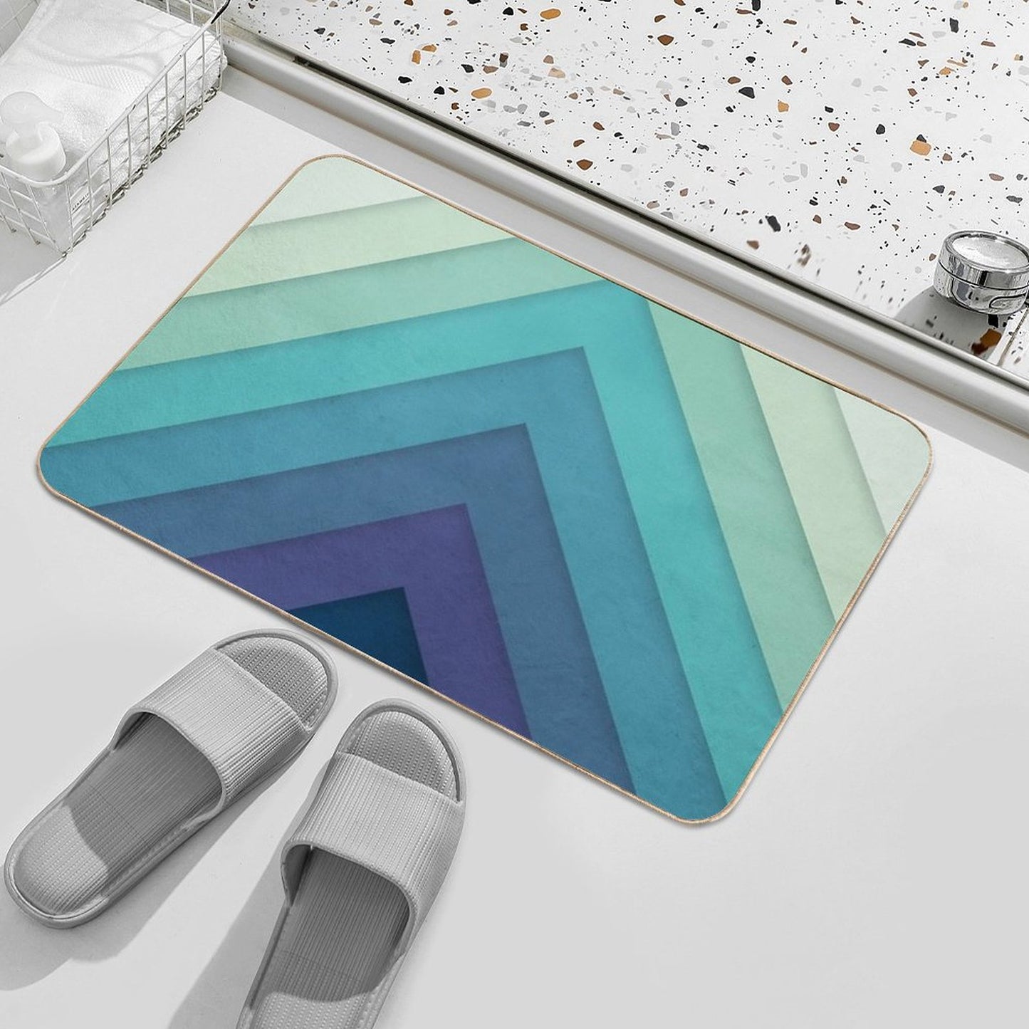 Retro Chevrons 001 Bath Mat