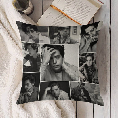 Cole Sprouse Black And White Linen Throw Pillow Cover