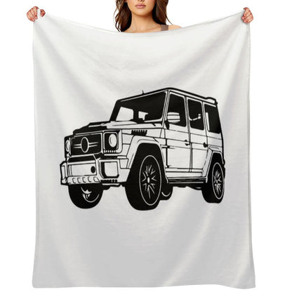Mercedes G Class White Throw Blanket