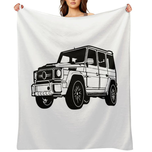 Mercedes G Class White Throw Blanket