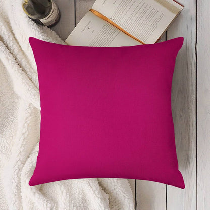 Hot Pink Fuchsia Solid Color Decor Linen Throw Pillow Cover