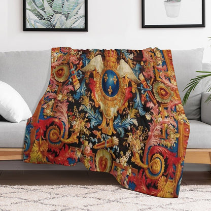 Louis XV Savonnerie French Carpet Print Throw Blanket