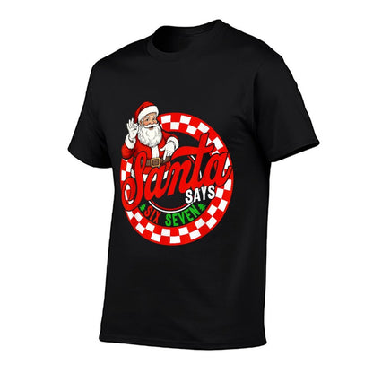 Funny Santa Says Six Seven Christmas 67 Meme Menns Kids  Fade-proof Color T-Shirt