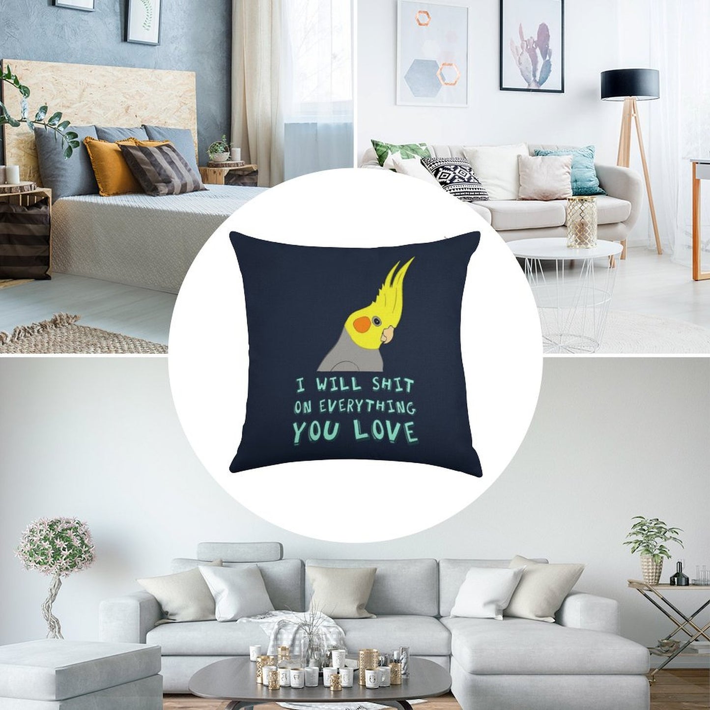 I Will Shit on Everything You Like Linen Throw Pillow Cover