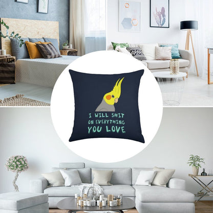 I Will Shit on Everything You Like Linen Throw Pillow Cover