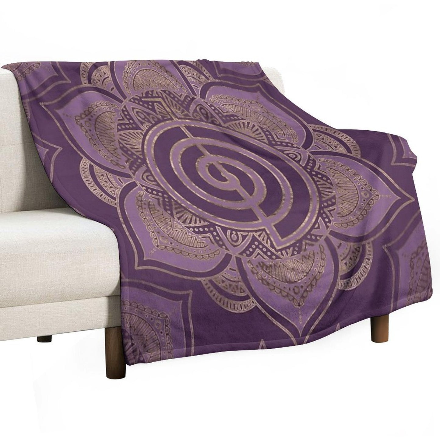 Reiki Cho Ku Rei - Pastel And Gold Throw Blanket