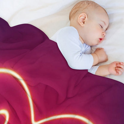 Love Heart Neon Sign Throw Blanket