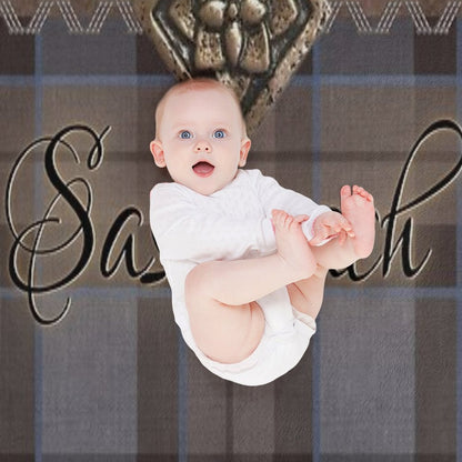Outlander - Leather And Tartan with Metal Flower Accent Throw Blanket