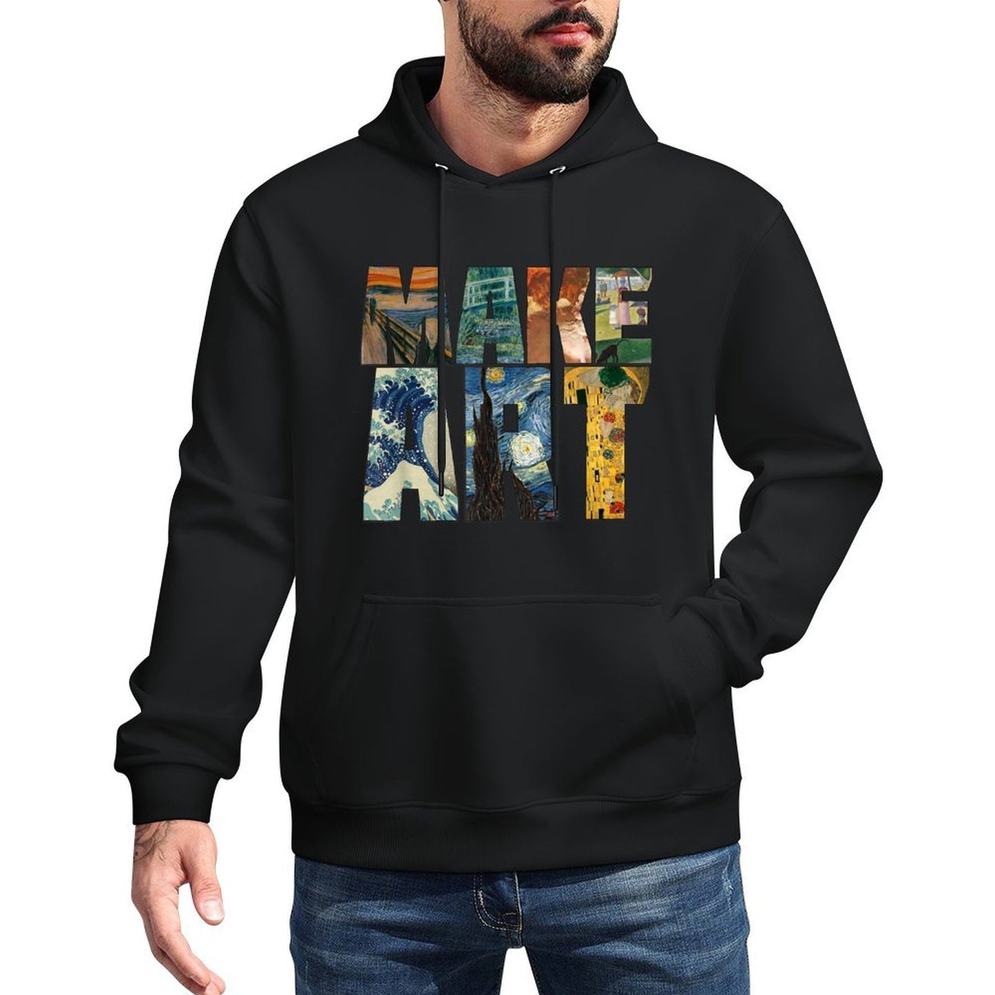 MAKE ART  Funny Artist Artistic Humor Painting Cool T-shirt All-Day Comfort Hoodie