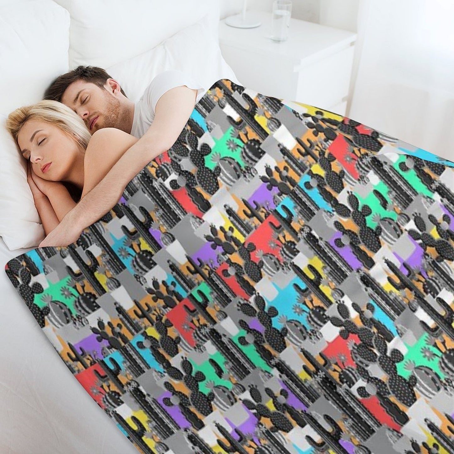 Happy Cactus Throw Blanket