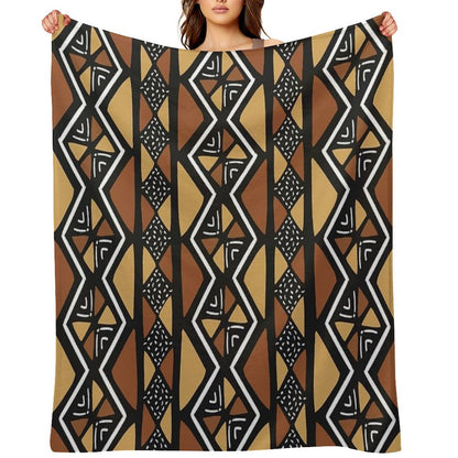 African Mud Cloth Mali Throw Blanket