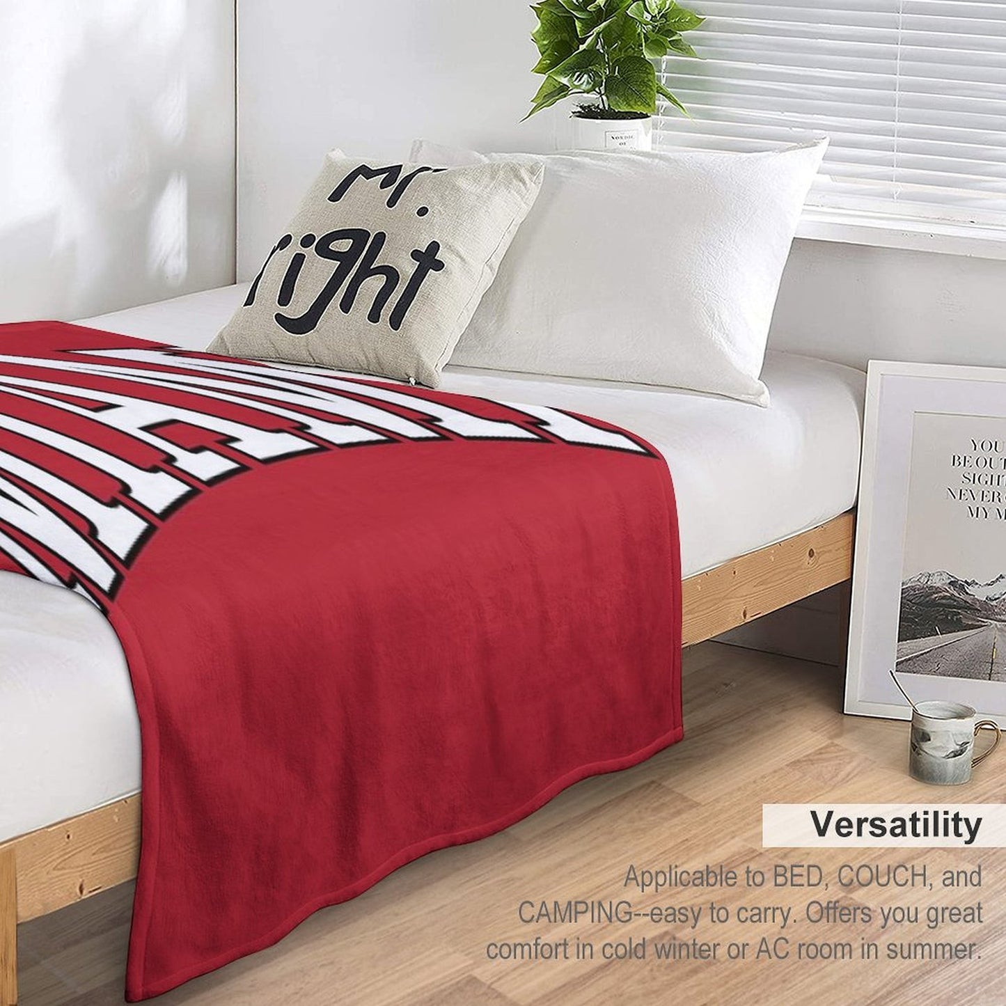 Miami U - Serif Font Curved Throw Blanket