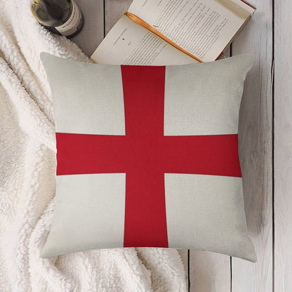 Flag of England (St. George's Cross) Linen Throw Pillow Cover