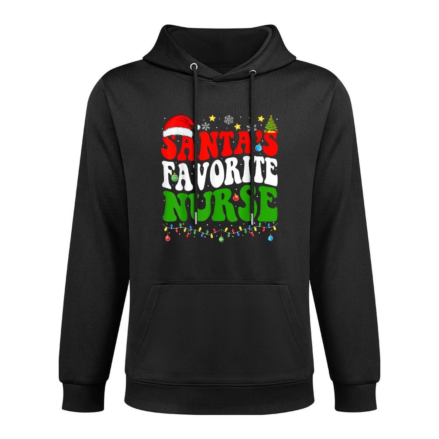 Santas Favorite Nurse Christmas Nursing Xmas Nurse Santa RN Medium-Weight Fabric Hoodie