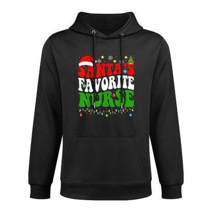 Santas Favorite Nurse Christmas Nursing Xmas Nurse Santa RN Medium-Weight Fabric Hoodie