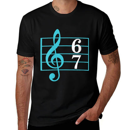 Womens 67 Music Meme Slang Six Seven Music Teacher Funny Musician  Rolled Sleeves T-Shirt