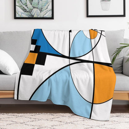 Mid Century Modern Lykes Blues Throw Blanket