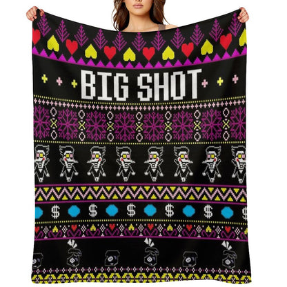 Spamton's BIG SHOT Kromer Krismas Throw Blanket
