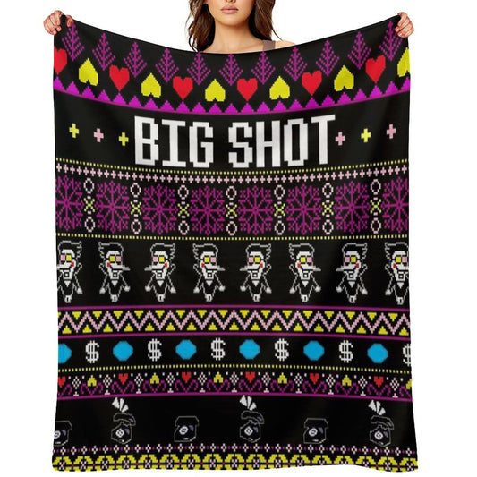 Spamton's BIG SHOT Kromer Krismas Throw Blanket