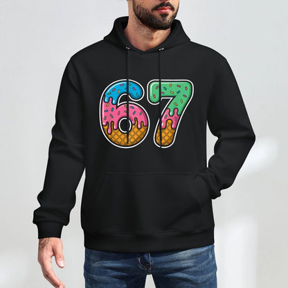 Six Seven 67 Funny Ice Cream Drip Meme Durable Construction Hoodie