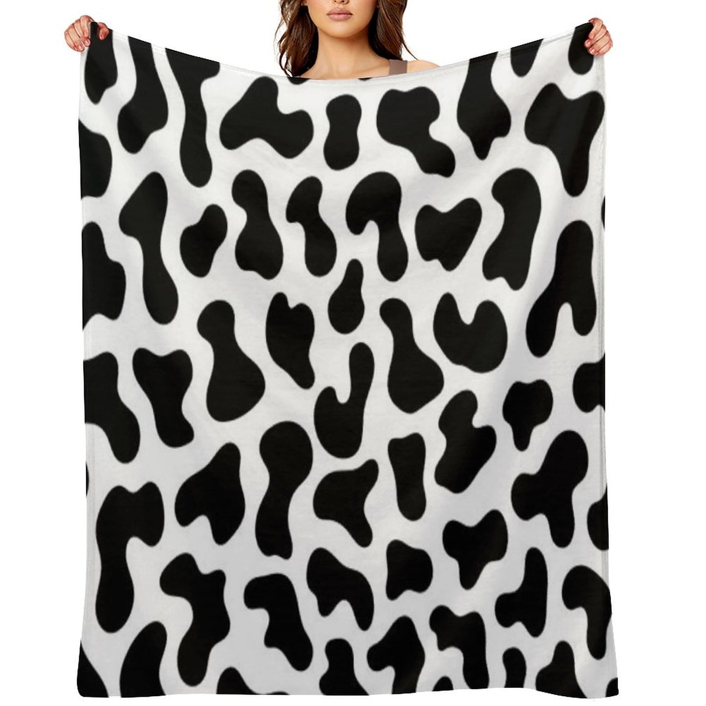 Black Leopard Print Throw Blanket