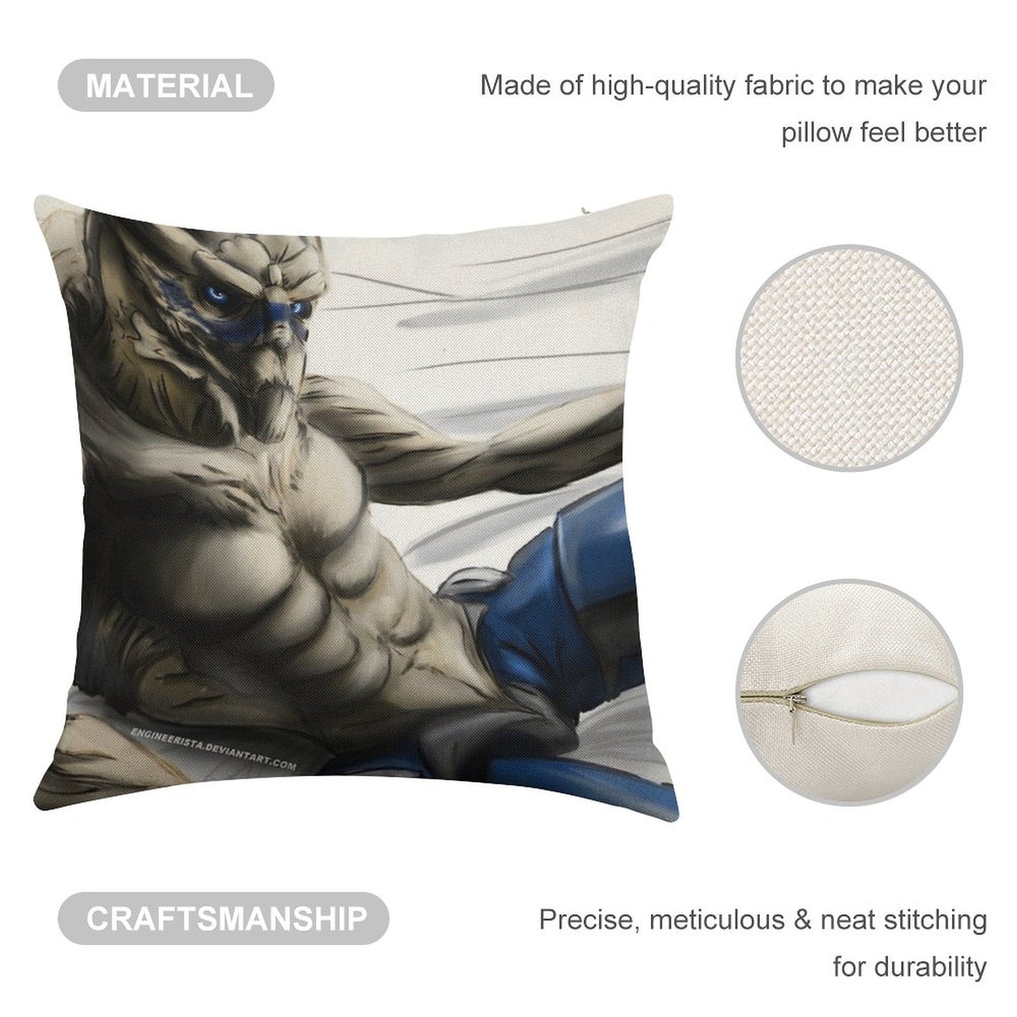 The Best Space Boyfriend -- Garrus Linen Throw Pillow Cover
