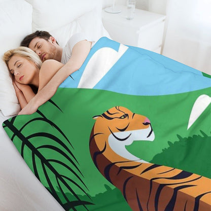Tropical Tiger Throw Blanket