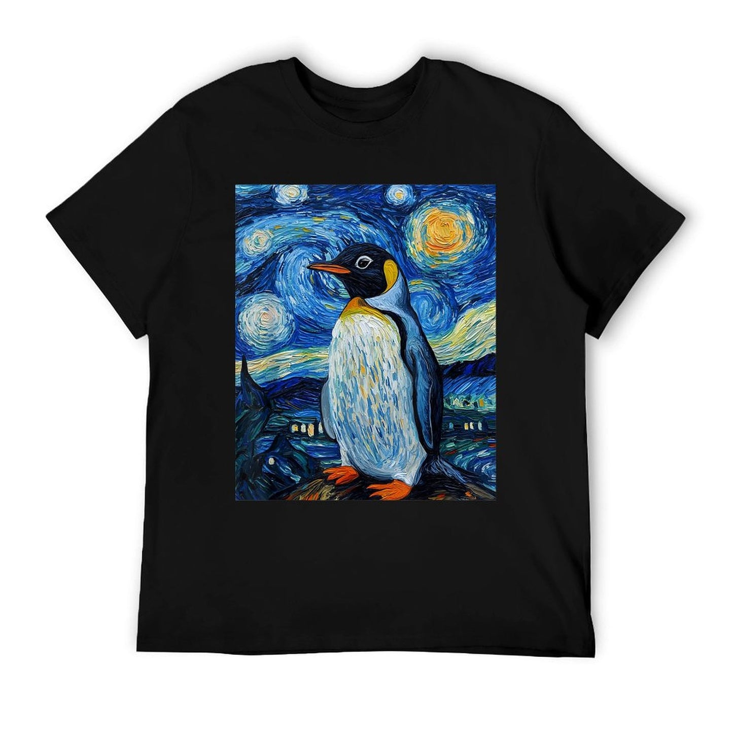 Penguin Bird - Van Gogh Style - Starry Night T-Shirt