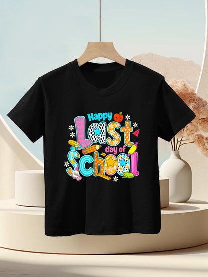 Happy Last Day Of School Graduation Teacher Student Kids Kids T-Shirt