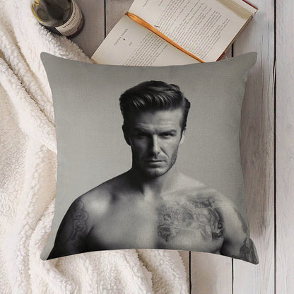 David Beckham Linen Throw Pillow Cover