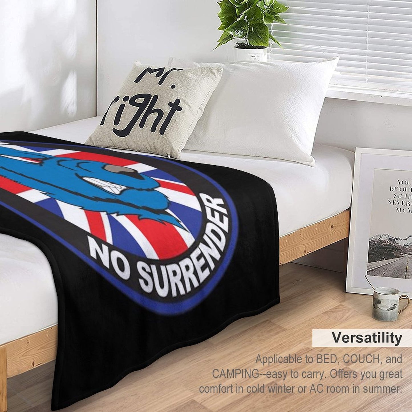 Retro Union Bears - Rangers Throw Blanket