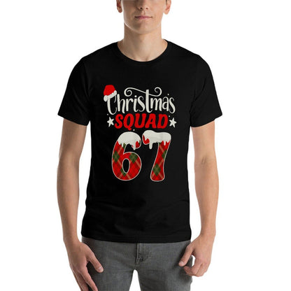 Funny 67 Six Seven Meme Brainrot 67 Christmas Squad  Soft T-Shirt
