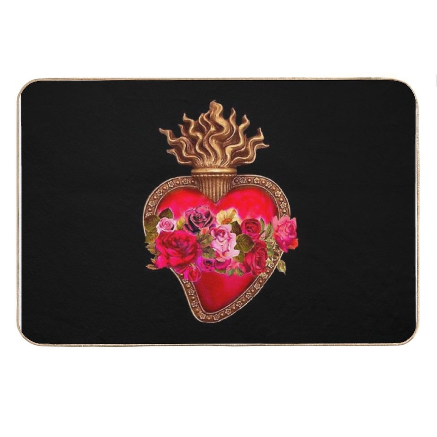 Red Immaculate Heart - Sacred Heart Bath Mat
