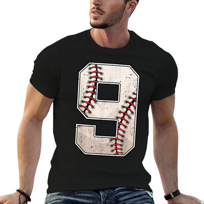 Baseball Birthday Boy Nine 9 Years Old Ninth 9th Bday Party T-Shirt