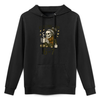 Funny 67 Skeleton Messy Bun Womens Fall Autumn Six Seven Shape Retention Hoodie