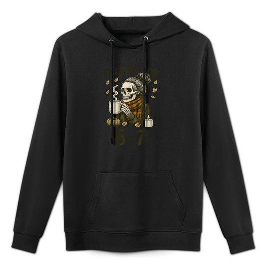 Funny 67 Skeleton Messy Bun Womens Fall Autumn Six Seven Shape Retention Hoodie