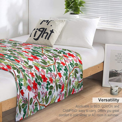 Christmas Floral Pattern Throw Blanket