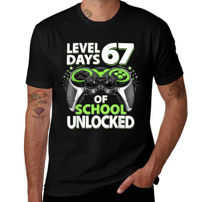 Level 67 Days of School Unlocked Funny Six Seven 67 Meme  Moisture-wicking T-Shirt