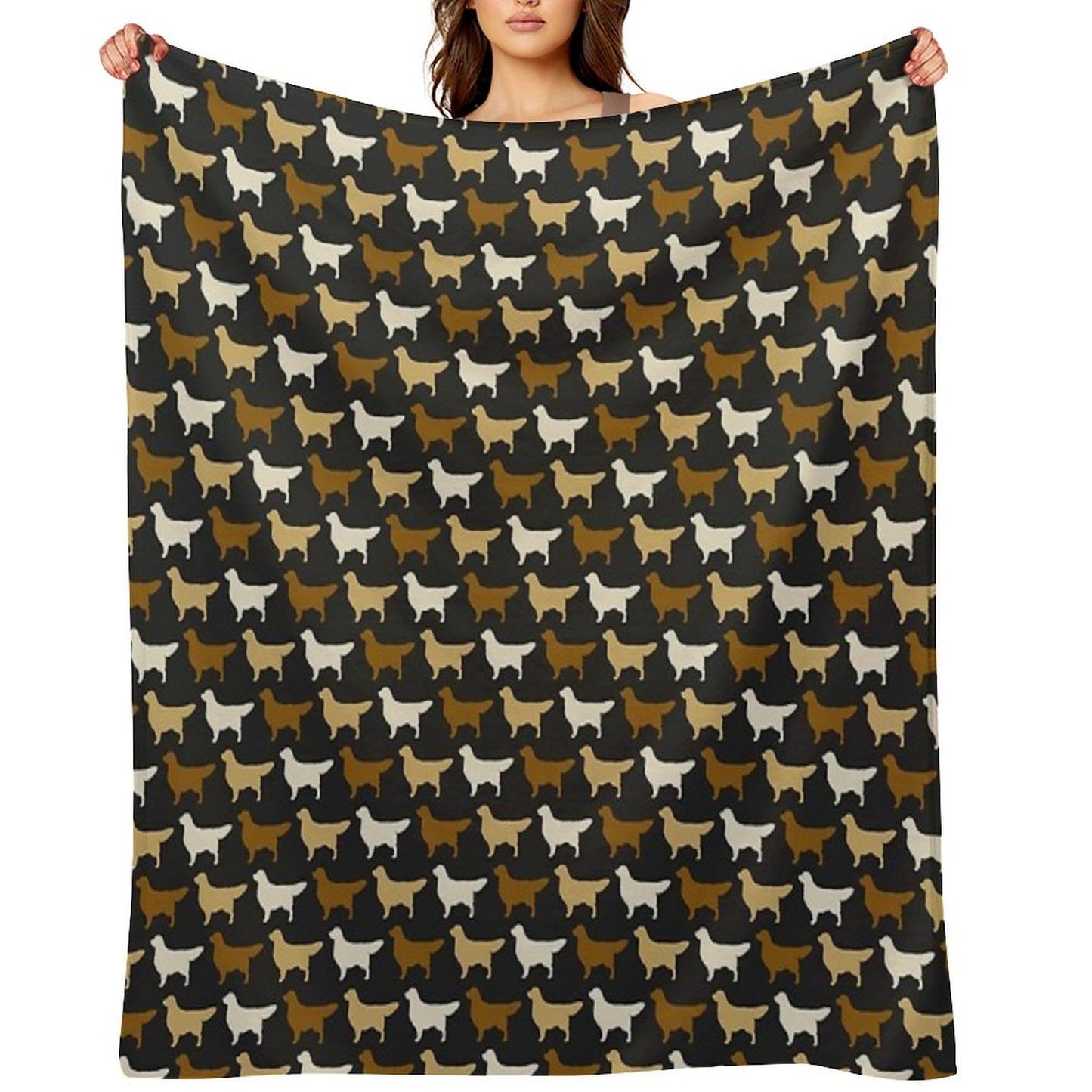 Golden Retriever Dog Breed Silhouette Throw Blanket