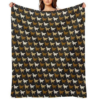Golden Retriever Dog Breed Silhouette Throw Blanket