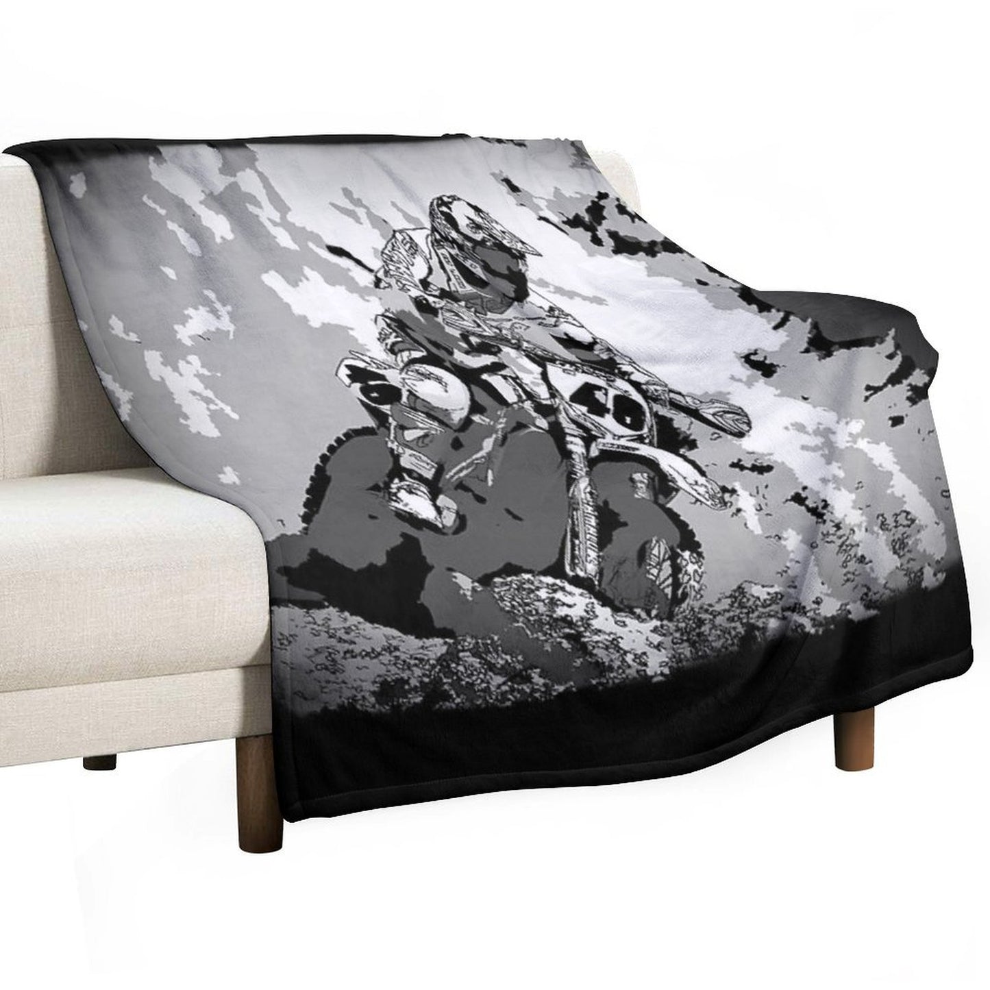 Motocross Dirt-Bike Championship Racer Throw Blanket