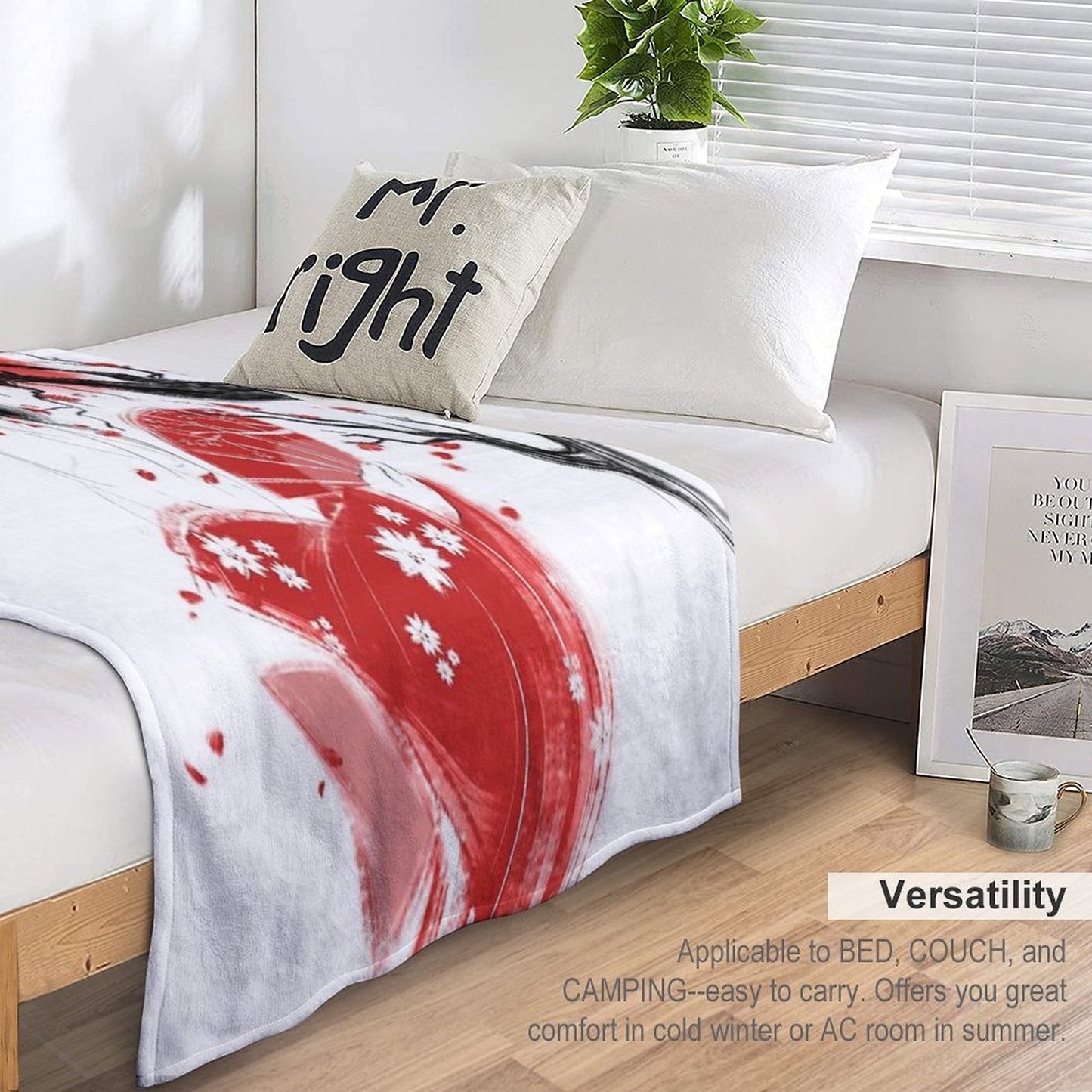 Red Geisha Throw Blanket