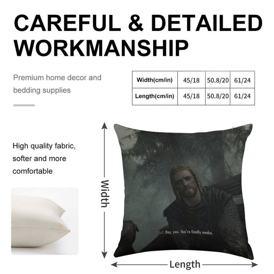 Youre Finally Awake! Linen Throw Pillow Cover
