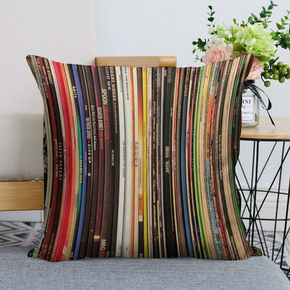 Ultimate Vinyl Record Collection Linen Throw Pillow Cover