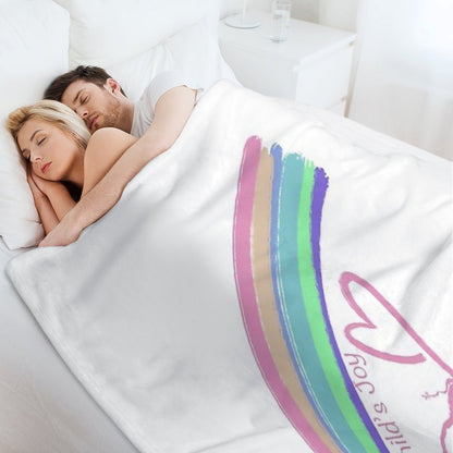 Child's Joy - Colorful Rainbow And Heart Throw Blanket