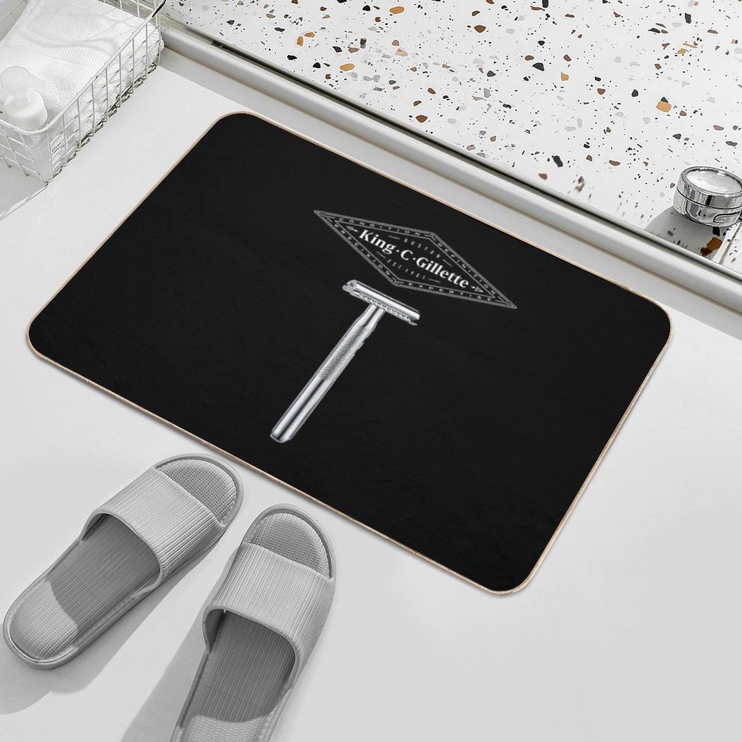 King C Gillette Safety Razor (Dark Colored Items) Bath Mat