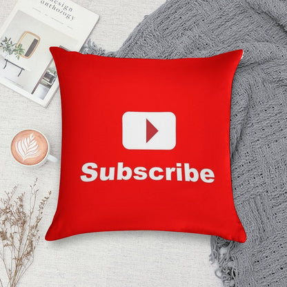 Youtube Channel Subscribe Soft Reinforced Edging Throw Pillow