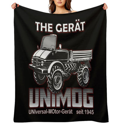 THE GREAT UNIMOG (UNIversal-MOtor-Gerät) - on Black Throw Blanket
