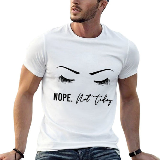 Nope Not Today for Women  Cute Woman Girl Funny  Rolled Sleeves T-Shirt