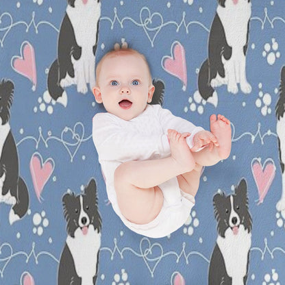 LOVE Border Collie - Black And White 3 Throw Blanket